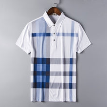 Load image into Gallery viewer, 2020 summer polo shirt men's brand clothing cotton short sleeve business casual plaid designer homme camisa breathable plus size

