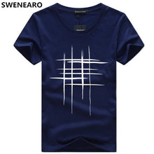 Load image into Gallery viewer, SWENEARO Men's T-Shirts Summer Short Sleeve t shirt men Simple creative design line cross Print cotton Brand shirts Men Top Tees
