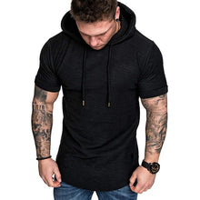 Load image into Gallery viewer, MRMT 2020 New Men Hoodies Sweatshirt Short Sleeve Men Casual Solid Color Hooded man hoody For male
